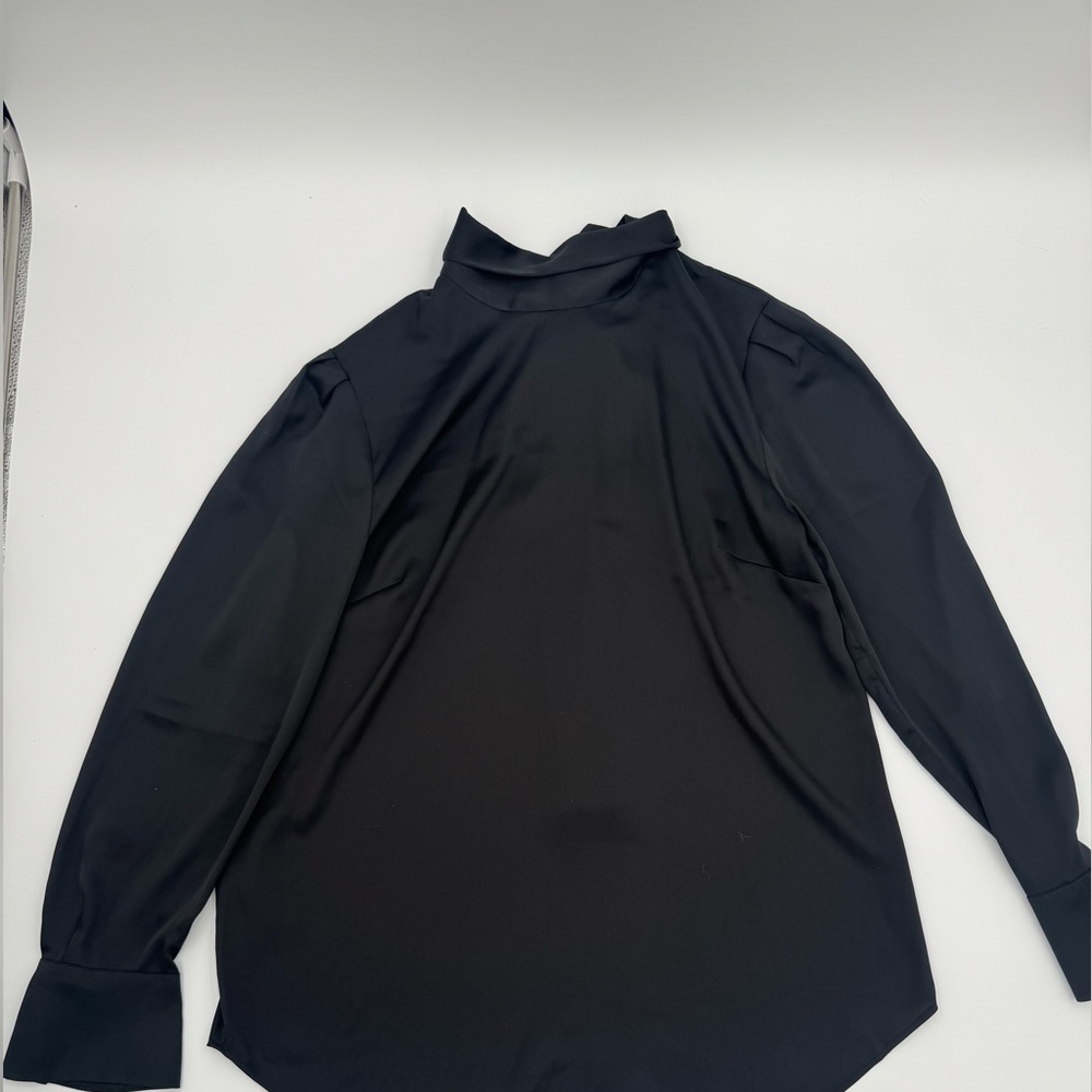Ann Taylor Elegant Black Bow-Tie Blouse - Picture 7 of 10